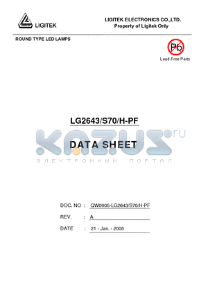 LG2643-S70-H-PF datasheet - ROUND TYPE LED LAMPS