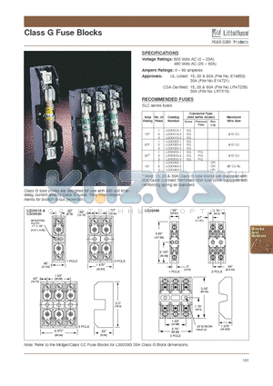 LG30060-3 datasheet - Class G Fuse Blocks