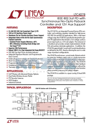 LTC4257-1 datasheet - Synchronous No-Opto Flyback Controller