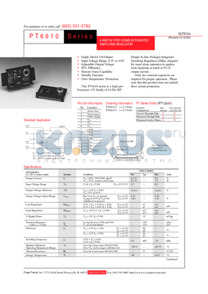 PT6610 datasheet - 9 AMP 5V STEP-DOWN INTEGRATED SWITCHING REGULATOR