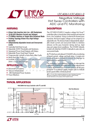 LTC4261CUFD datasheet - Negative Voltage Hot Swap Controllers with ADC and I2C Monitoring