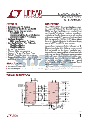 LTC4265 datasheet - 8-Port PoE/PoE PSE Controller