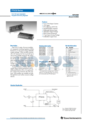 PT6724 datasheet - 14-A 12V-Input Adjustable Integrated Switching Regulator
