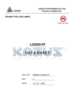 LG3930-PF datasheet - ROUND TYPE LED LAMPS
