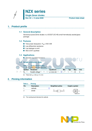 NZX3V9A datasheet - Single Zener diodes