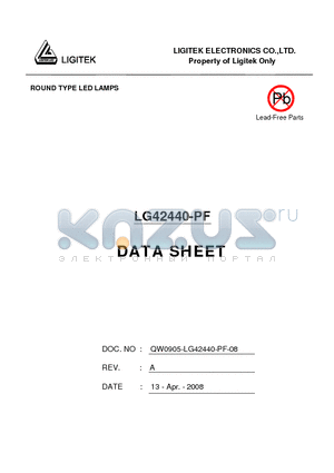 LG42440-PF datasheet - ROUND TYPE LED LAMPS