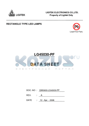 LG45030-PF datasheet - RECTANGLE TYPE LED LAMPS