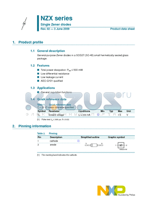 NZX4V3D datasheet - Single Zener diodes