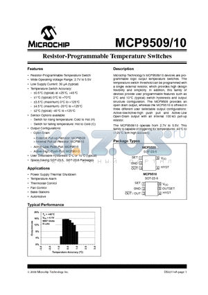 MCP9510H-E/CH datasheet - Resistor-Programmable Temperature Switches