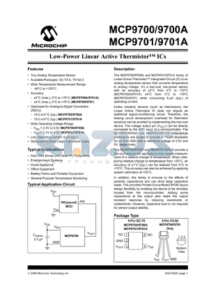 MCP9700A datasheet - Low-Power Linear Active Thermistor ICs