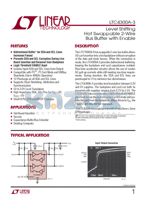 LTC4300A-3 datasheet - Level Shifting Hot Swappable 2-Wire Bus Buffer with Enable
