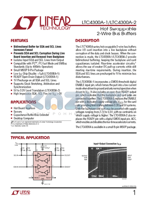 LTC4300A-1IMS8 datasheet - Hot Swappable 2-Wire Bus Buffers