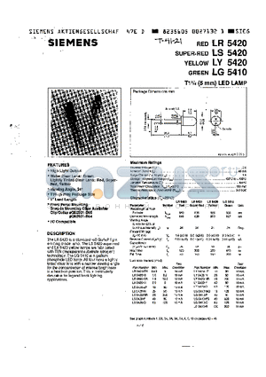 LG5410 datasheet - T1(5mm) LED LAMP