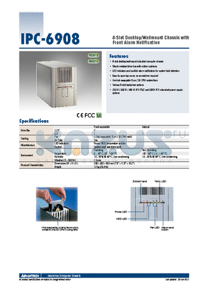 IPC-6908BP-BE datasheet - 8-Slot Desktop/Wallmount Chassis with Front Alarm Notification