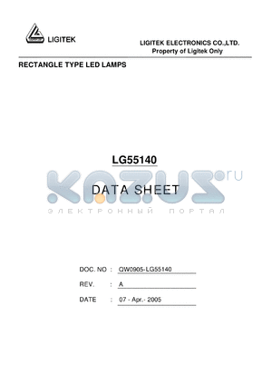 LG55140 datasheet - RECTANGLE TYPE LED LAMPS