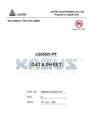 LG55521-PF datasheet - RECTANGLE TYPE LED LAMPS