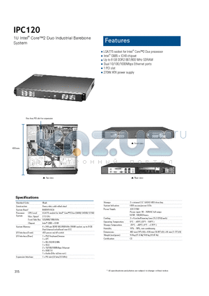 IPC120 datasheet - 1 PCI slot