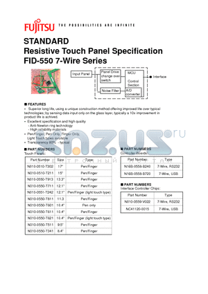 N010-0550-T913 datasheet - Resistive Touch Panel Specification
