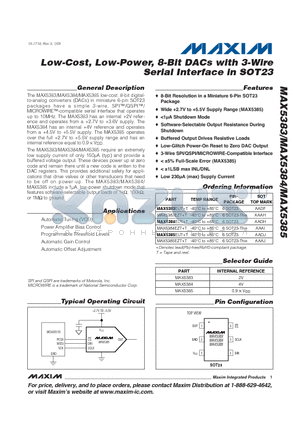 MAX5383_09 datasheet - Low-Cost, Low-Power, 8-Bit DACs with 3-Wire Serial Interface in SOT23