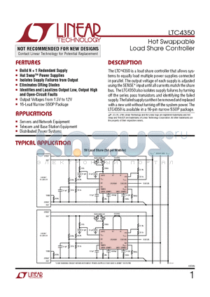 LTC4350CGNTRPBF datasheet - Hot Swappable Load Share Controller