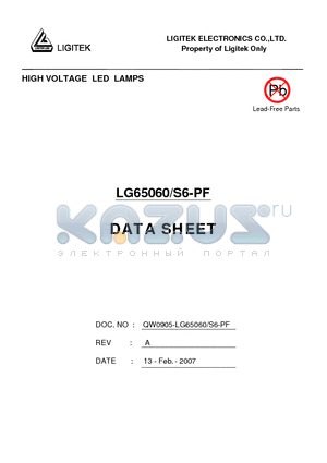 LG65060-S6-PF datasheet - HIGH VOLTAGE LED LAMPS