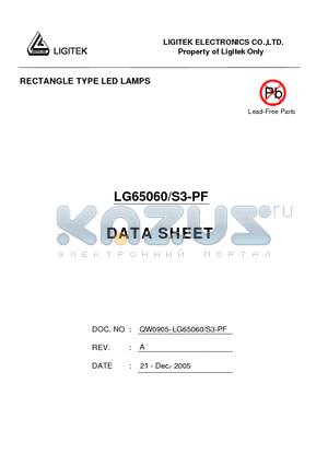 LG65060-S3-PF datasheet - RECTANGLE TYPE LED LAMPS