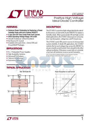 LTC4357IDCB-TRMPBF datasheet - Positive High Voltage Ideal Diode Controller
