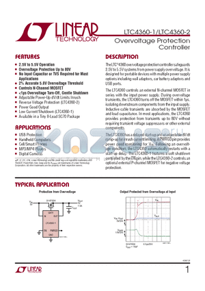 LTC4360ISC8-1TRMPBF datasheet - Overvoltage Protection Controller