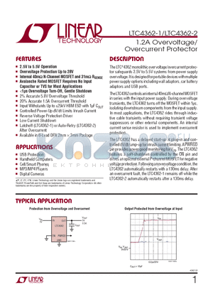 LTC4362CDCB-2-TRPBF datasheet - 1.2A Overvoltage/ Overcurrent Protector