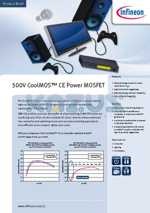 IPD50R500CE datasheet - 500V CoolMOS CE Power MOSFET