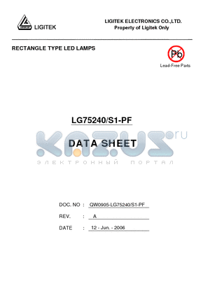 LG75240-S1-PF datasheet - RECTANGLE TYPE LED LAMPS