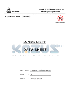 LG75640-LTS-PF datasheet - RECTANGLE TYPE LED LAMPS