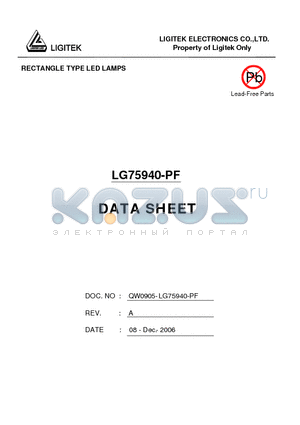 LG75940-PF datasheet - RECTANGLE TYPE LED LAMPS