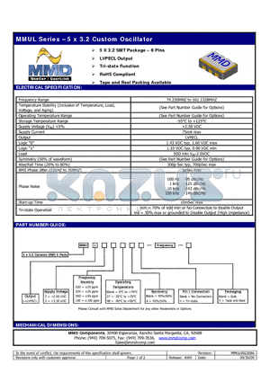 MMUL202048A datasheet - 5 x 3.2 Custom Oscillator