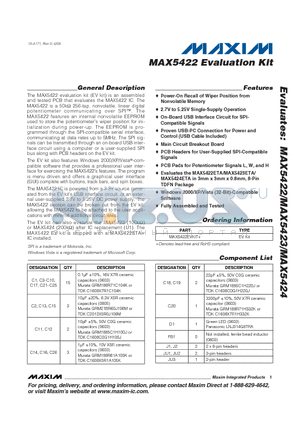 MAX5424 datasheet - Evaluation Kit