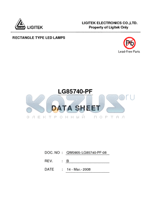 LG85740-PF datasheet - RECTANGLE TYPE LED LAMPS