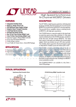 LTC4443 datasheet - High Speed Synchronous N-Channel MOSFET Drivers