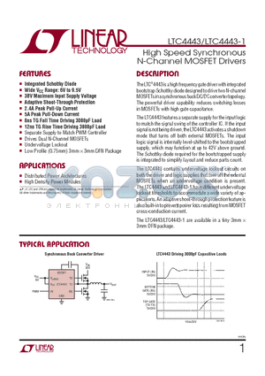 LTC4443EDD-1-TRPBF datasheet - High Speed Synchronous N-Channel MOSFET Drivers