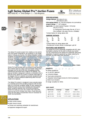 LGD0-30A datasheet - LgD Series Global Pro-tection Fuses