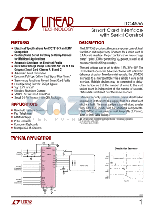 LTC4556 datasheet - Smart Card Interface with Serial Control