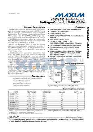 MAX5442AEUB datasheet - 3V/5V, Serial-Input, Voltage-Output, 16-Bit DACs