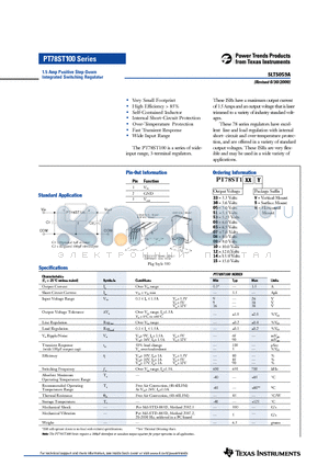 PT78ST136H datasheet - 1.5 Amp Positive Step-Down Integrated Switching Regulator