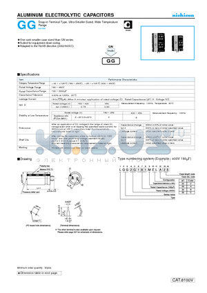 LGG2P102MELA45 datasheet - ALUMINUM ELECTROLYTIC CAPACITORS