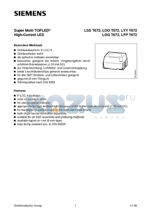 LGGT672-NO datasheet - Super Multi TOPLED High-Current LED