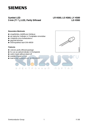 LGH380-EH datasheet - Symbol LED 5 mm T1 3/4 LED, Partly Diffused