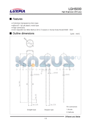 LGH5000 datasheet - High Brightness LED Lamp