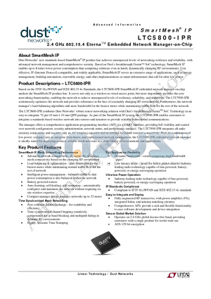 LTC5800WR datasheet - 2.4 GHz 802.15.4 EternaTM Embedded Network Manager-on-Chip