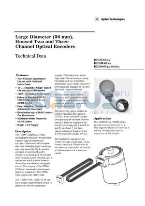 HEDS-6500-J08 datasheet - Large Diameter (56 mm), Housed Two and Three Channel Optical Enco