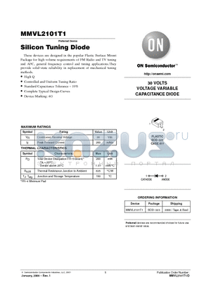 MMVL2101 datasheet - Silicon Tuning Diode