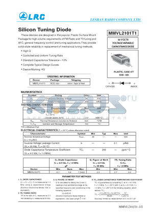 MMVL2101T1 datasheet - Silicon Tuning Diode